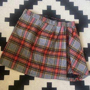 JCrew Wool Plaid Mini Skirt Size 00
